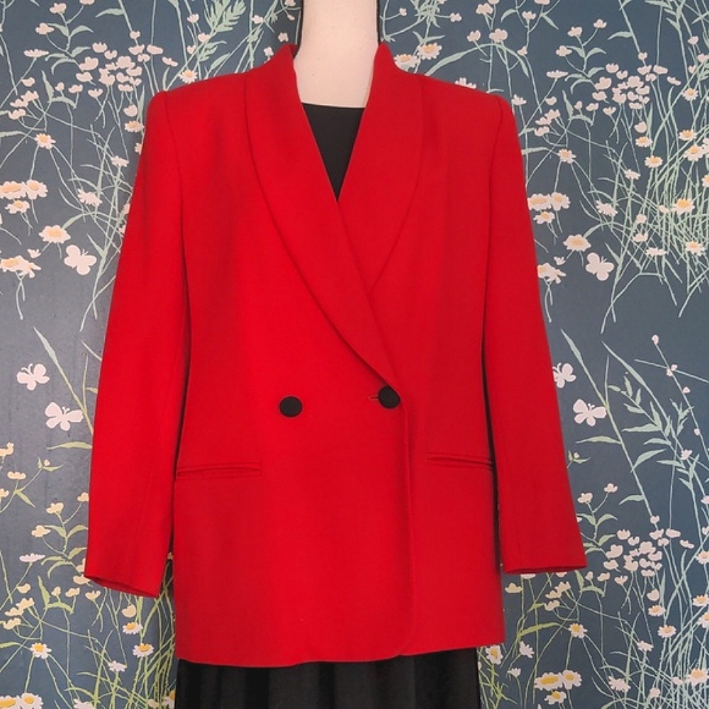 Lord & Taylor Petites Red Wool Blazer